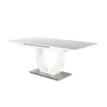 Kép 14/15 - ULM asztal 160(+40)cm - Magasfényű Fehér