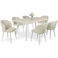 Kép 2/3 - ALASKA asztal 160(+40)cm - Magasfényű Beige / Fehér