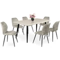 Kép 2/3 - ALASKA asztal 160(+40)cm - Magasfényű Beige / Fekete