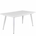 Kép 1/3 - ALASKA asztal 160(+40)cm - Rusztik Fehér (Erezett Fehér) / Fehér