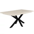 Kép 1/3 - DOROTHY asztal 160(+40)cm - Magasfényű Beige / Fekete