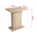 Kép 4/4 - KIRA asztal 70x50(+50) cm - Rusztik Fehér (Erezett Fehér)