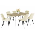 Kép 2/3 - LINETT asztal 160(+40)cm - Artisan Tölgy / Fehér