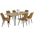 Kép 2/3 - LINETT asztal 160(+40)cm - Artisan Tölgy / Fekete