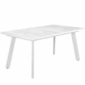 Kép 1/3 - LINETT asztal 160(+40)cm - Fehér Tölgy / Fehér