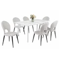 Kép 2/3 - LINETT asztal 160(+40)cm - Fehér Tölgy / Fehér