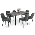 Kép 2/3 - LINETT asztal 160(+40)cm - Frizo Szürke / Fekete