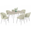 Kép 2/3 - LINETT asztal 160(+40)cm - Justus Tölgy / Fehér