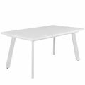 Kép 1/3 - LINETT asztal 160(+40)cm - Rusztik Fehér (Erezett Fehér) / Fehér