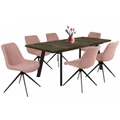 Kép 3/3 - LINETT asztal 160(+40)cm - Sötét Justus Tölgy / Fekete