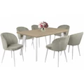 Kép 2/3 - LINETT asztal 160(+40)cm - Sonoma Tölgy / Fehér