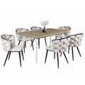 Kép 3/3 - LINETT asztal 160(+40)cm - Viking Tölgy / Fehér