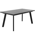 Kép 1/3 - LINETT asztal 160(+40)cm - Magasfényű Antracit / Fekete