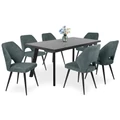 Kép 2/3 - LINETT asztal 160(+40)cm - Magasfényű Antracit / Fekete