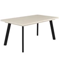 Kép 1/3 - LINETT asztal 160(+40)cm - Magasfényű Beige / Fekete
