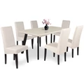 Kép 2/3 - LINETT asztal 160(+40)cm - Magasfényű Beige / Fekete