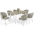 Kép 2/3 - LINETT asztal 160(+40)cm - Magasfényű Cappuccino / Fehér