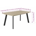 Kép 3/3 - LINETT asztal 160(+40)cm - Magasfényű Antracit / Fehér