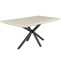 Kép 1/3 - SUZY asztal 160(+40)cm - Magasfényű Beige / Fekete