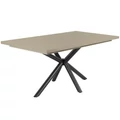 Kép 1/3 - SUZY asztal 160(+40)cm - Magasfényű Cappuccino / Fekete