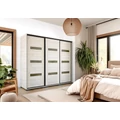 Kép 2/3 - CAPRI 239 cm tolóajtós gardrób - Justus Tölgy / Sötét Justus Tölgy / Fekete profil