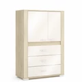 Kép 1/4 - CORTINA 90-es ajtós-fiókos komód elem - Cotta Cremona / Magasfényű Beige (C11)