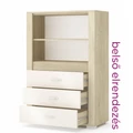 Kép 2/4 - CORTINA 90-es ajtós-fiókos komód elem - Cotta Cremona / Magasfényű Beige (C11)