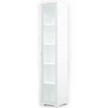 Kép 1/4 - POLLY vitrines polcos elem 42 cm JOBBOS - Rusztik Fehér (Erezett Fehér) / Szürke
