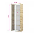 Kép 2/2 - POLLY vitrines polcos elem 80 cm - Matt Fekete / Fehér