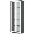 Kép 1/2 - POLLY vitrines polcos elem 80 cm - Matt Sötétszürke / Fehér