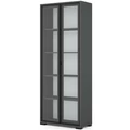 Kép 1/2 - POLLY vitrines polcos elem 80 cm - Matt Sötétszürke / Fekete