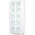 Kép 1/4 - POLLY vitrines polcos elem 80 cm - Rusztik Fehér (Erezett Fehér) / Fehér