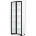 Kép 1/4 - POLLY vitrines polcos elem 80 cm - Rusztik Fehér (Erezett Fehér) / Fekete