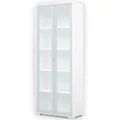 Kép 1/4 - POLLY vitrines polcos elem 80 cm - Rusztik Fehér (Erezett Fehér) / Szürke