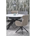 Kép 6/17 - VERTIGO 130(+50)cm körasztal - Fehér márvány / Fekete