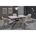 Kép 3/17 - VITORINO asztal 160(+60)cm - Fehér márvány / Fekete