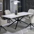 Kép 1/17 - VITORINO asztal 160(+60)cm - Fehér márvány / Fekete