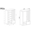 Kép 4/5 - MILO tükrös előszoba - Artisan Tölgy