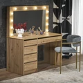 Kép 1/4 - HOLLYWOOD XL fésülködőasztal LED világítással - Artisan Tölgy