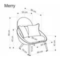 Kép 7/7 - MERRY fotel - Szürke szövet