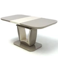 Kép 1/2 - MARKO asztal edzett üveggel 120(+40)cm - Cappuccino / Beige