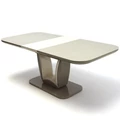 Kép 1/2 - MARKO asztal edzett üveggel 160(+40)cm - Cappuccino / Beige