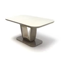 Kép 2/2 - MARKO asztal edzett üveggel 160(+40)cm - Cappuccino / Beige