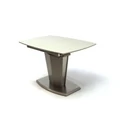 Kép 2/2 - TONI asztal edzett üveggel 120(+40)cm - Cappuccino