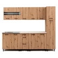 Kép 2/9 - ANIKÓ 240 cm konyhabútor 2M.Mosogató / Artisan + Carrara Bézs márvány munkalap / Fekete fogó