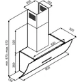 Kép 3/3 - EVIDO CLIFF 90W design kürtős páraelszívó, 90 cm, fehér (TGECL90W)
