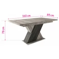 Kép 4/4 - DIANA asztal 160(+40)cm - Katthult / Sötét Katthult