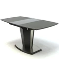 Kép 1/2 - TONI asztal edzett üveggel 120(+40)cm - Szürke