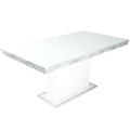 Kép 1/3 - FLÓRA PLUSZ asztal 160(+40)cm - Beton-Fehér / Magasfényű Fehér