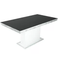 Kép 1/3 - FLÓRA PLUSZ asztal 160(+40)cm - Beton-Fehér / Magasfényű Fekete